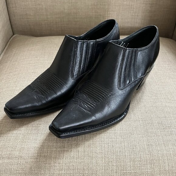 Charlie 1 Horse Black Booties Size 8 (B) Boots Short Leather Western Cowboy - Picture 1 of 16
